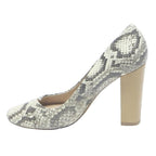 MASSIMO DUTTI Womens Snake Print Strappy Block Heel Leather UK 6 Stylish