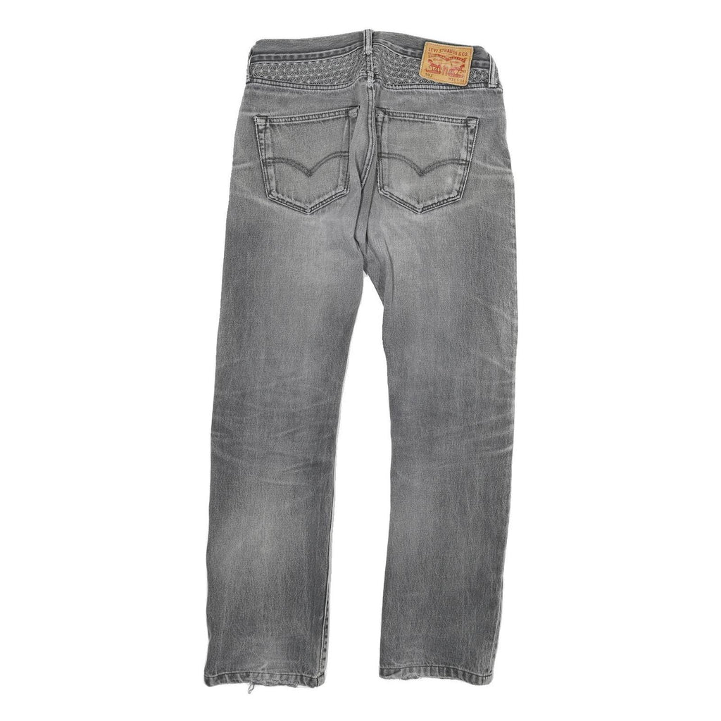 LEVI'S 501 Mens Regular Grey Denim Raw W30 L29 Button Fit Classic Straight Jeans