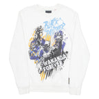 LEFTIES MAN MARVEL Black Panther Mens Sweatshirt White Crew Neck M