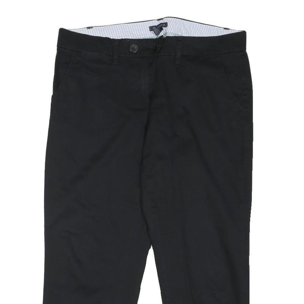 TOMMY HILFIGER Mens Cotton Blend Black Regular Fit Straight Leg Trousers W36 L25