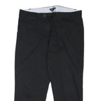 TOMMY HILFIGER Mens Cotton Blend Black Regular Fit Straight Leg Trousers W36 L25