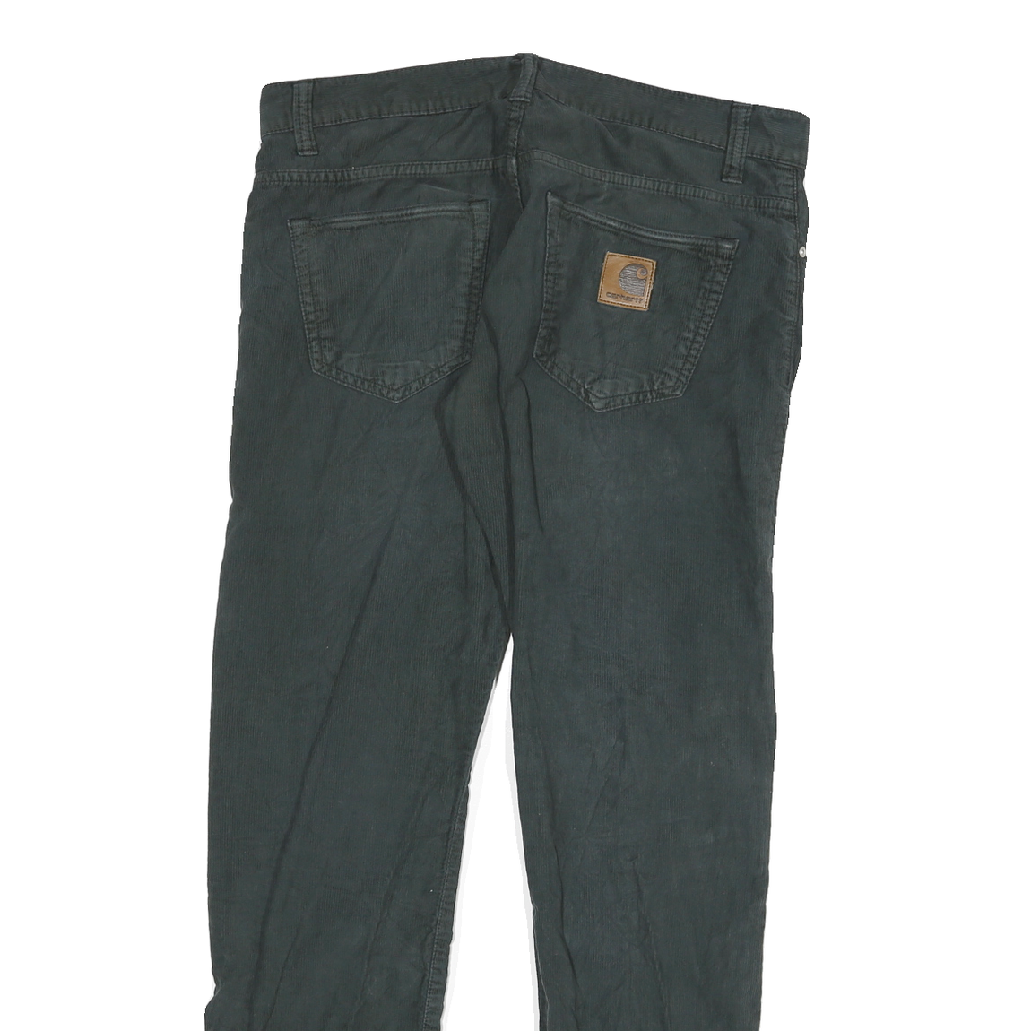 CARHARTT Mens Cotton Blend Black Slim Straight Trousers W32 L30 Workwear Button