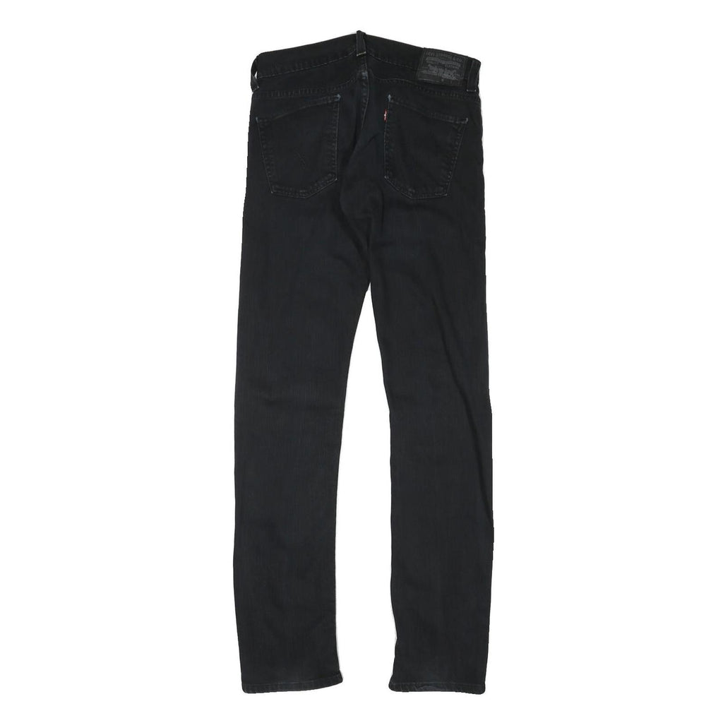LEVI'S Mens Black Slim Skinny Denim Medium W30 L33 Jeans Zip Closure