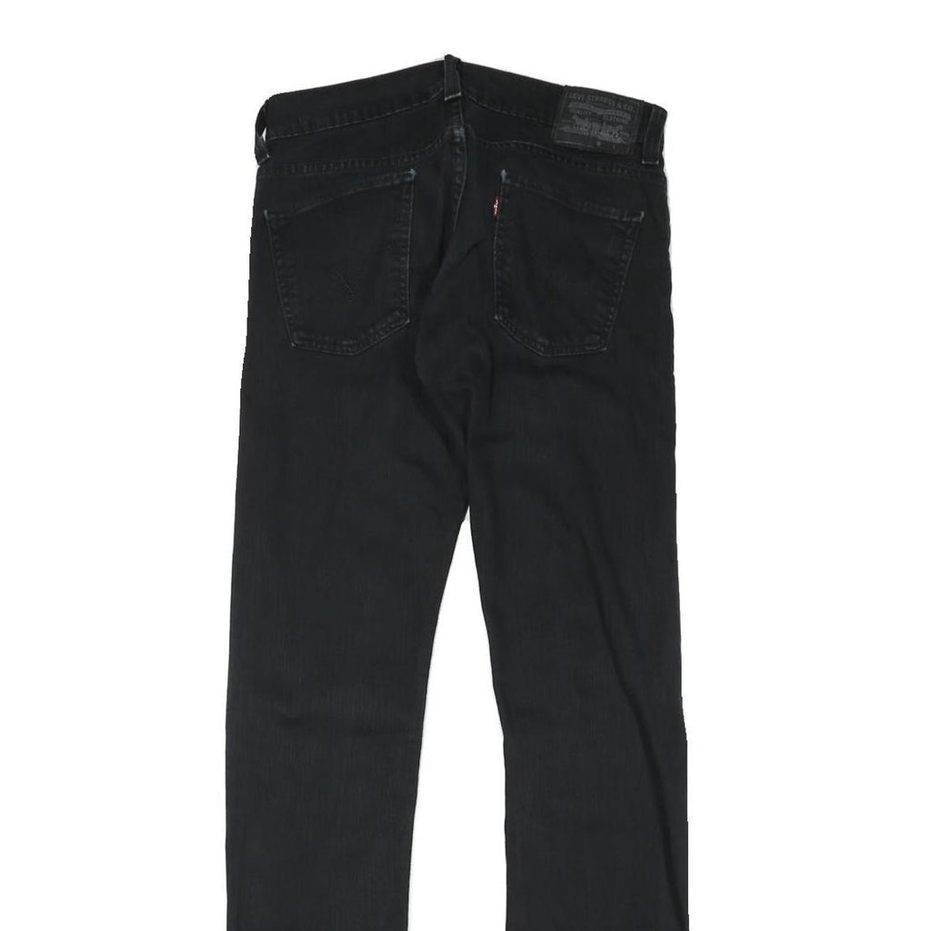 LEVI'S Mens Black Slim Skinny Denim Medium W30 L33 Jeans Zip Closure