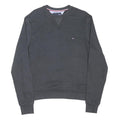 TOMMY HILFIGER Mens Black Sweatshirt Crew Neck S Cotton Blend Comfortable