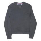 TOMMY HILFIGER Mens Black Sweatshirt Crew Neck S Cotton Blend Comfortable