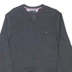 TOMMY HILFIGER Mens Black Sweatshirt Crew Neck S Cotton Blend Comfortable