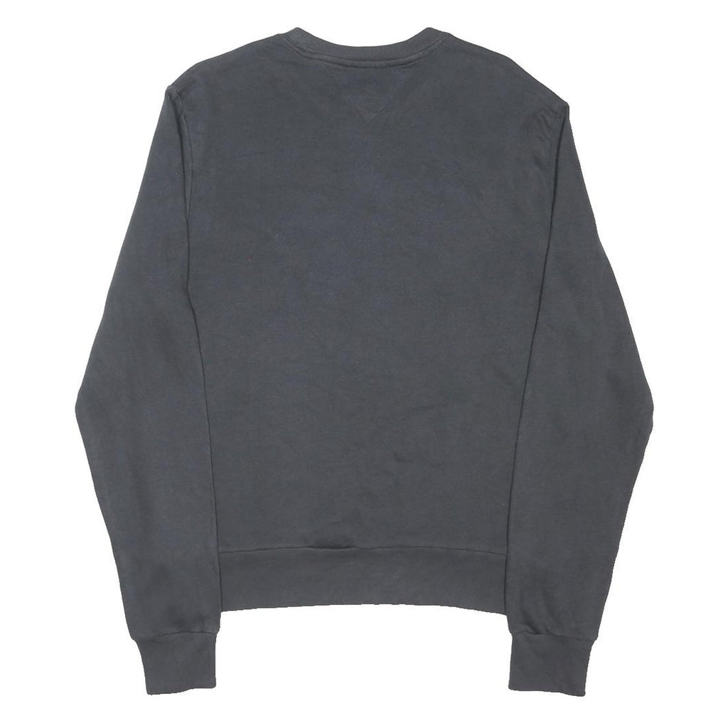 TOMMY HILFIGER Mens Black Sweatshirt Crew Neck S Cotton Blend Comfortable
