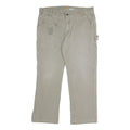 CARHARTT Mens Relaxed Fit Beige Cotton Blend Trouser W38 L30 Workwear Zip