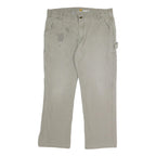 CARHARTT Mens Relaxed Fit Beige Cotton Blend Trouser W38 L30 Workwear Zip