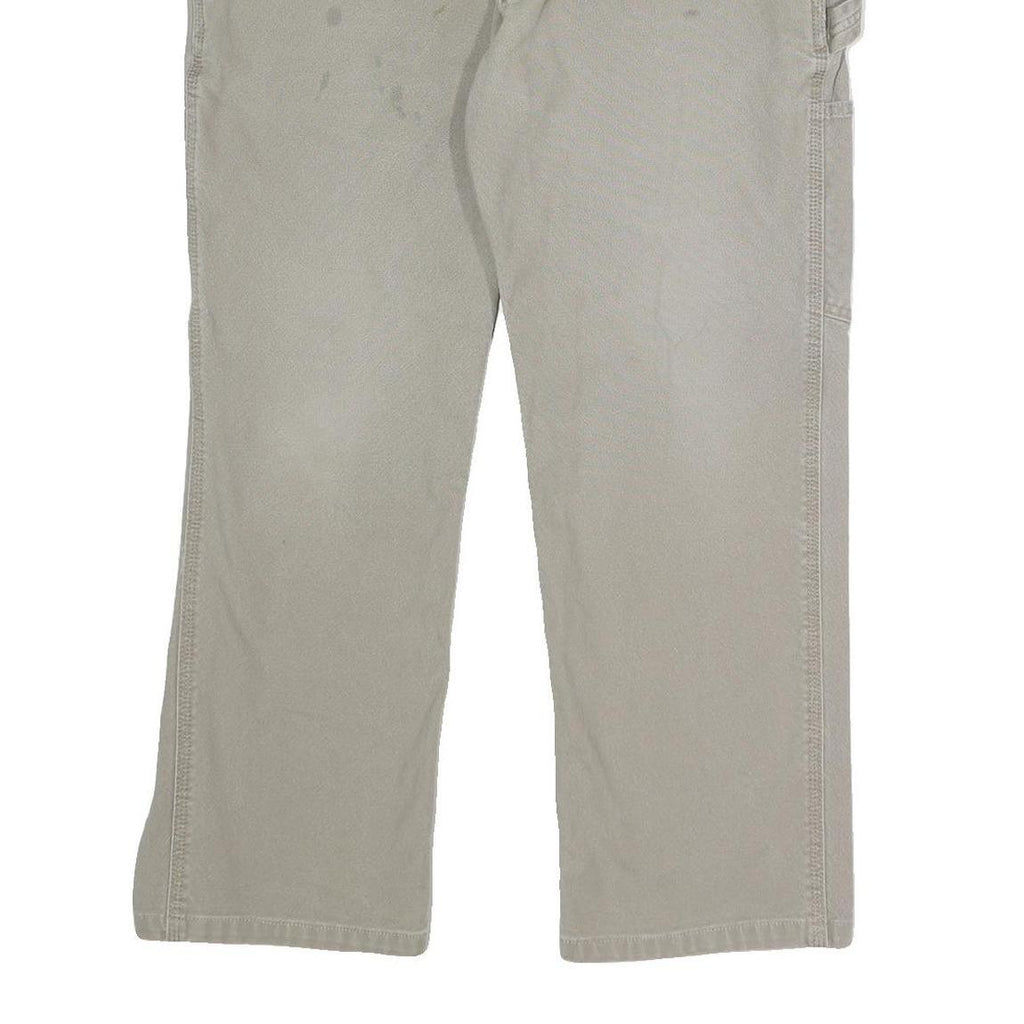 CARHARTT Mens Relaxed Fit Beige Cotton Blend Trouser W38 L30 Workwear Zip