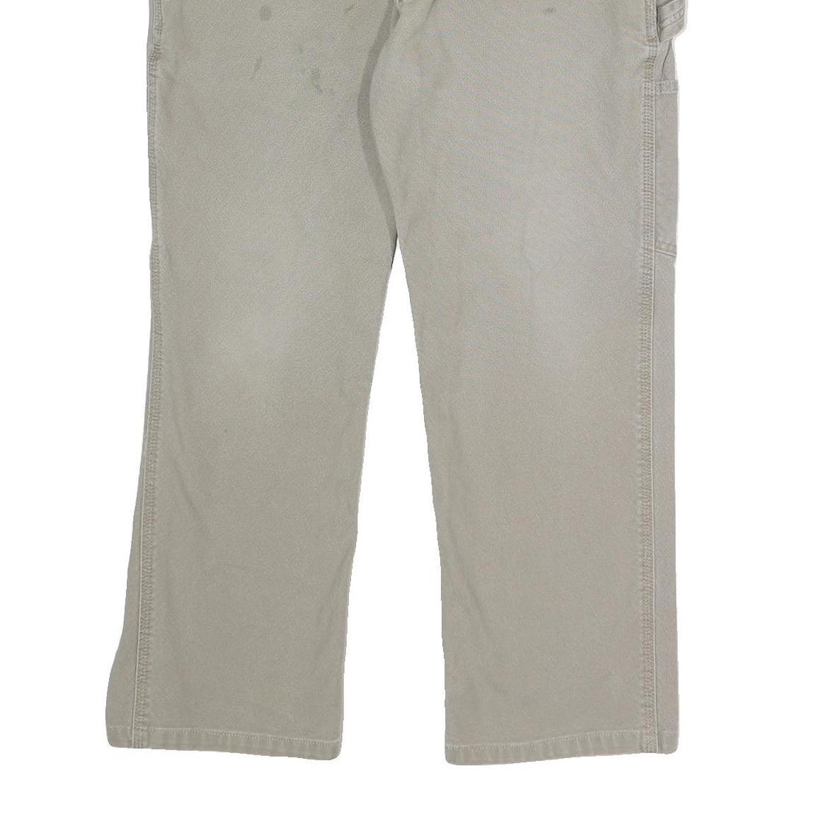 CARHARTT Mens Relaxed Fit Beige Cotton Blend Trouser W38 L30 Workwear Zip