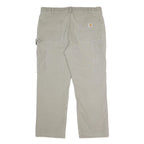 CARHARTT Mens Relaxed Fit Beige Cotton Blend Trouser W38 L30 Workwear Zip