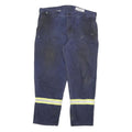 CARHARTT Mens Cotton Blend Navy Reflective Strip Relaxed Workwear Trousers W40