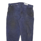 CARHARTT Mens Cotton Blend Navy Reflective Strip Relaxed Workwear Trousers W40