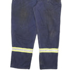 CARHARTT Mens Cotton Blend Navy Reflective Strip Relaxed Workwear Trousers W40