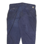CARHARTT Mens Cotton Blend Navy Reflective Strip Relaxed Workwear Trousers W40