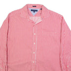 TOMMY HILFIGER Mens Shirt Red Striped Long Sleeve XL