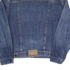 JUNIOR JEANS Mens Blue Cotton Denim Jacket S Button Plain Casual Classic Fit