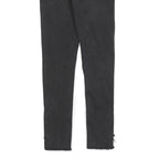 LEVI'S 710 Womens Slim Black Denim Raw Hem Skinny Cotton Blend W24 L25 Lace-Up