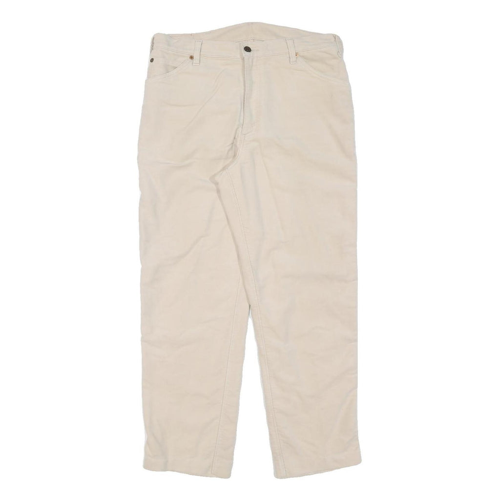 LEVI'S Mens Regular Cream Cotton Straight Fit Trousers W33 L28 Casual Wear