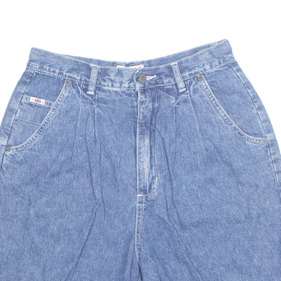 BILL BLASS Chino Womens Denim Shorts Blue 90s UK 10 W30