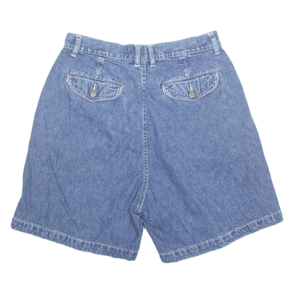 BILL BLASS Chino Womens Denim Shorts Blue 90s UK 10 W30
