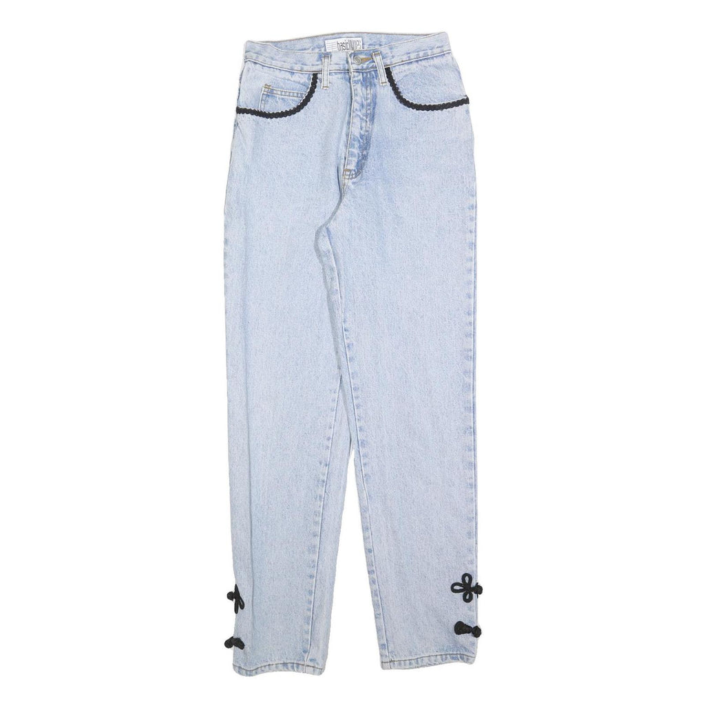 BASIC BLUES Womens Regular Fit Light Blue Denim Jeans W26 L30 Embroidered Detail