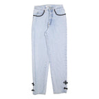 BASIC BLUES Womens Regular Fit Light Blue Denim Jeans W26 L30 Embroidered Detail