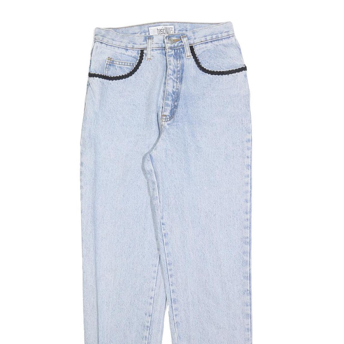 BASIC BLUES Womens Regular Fit Light Blue Denim Jeans W26 L30 Embroidered Detail