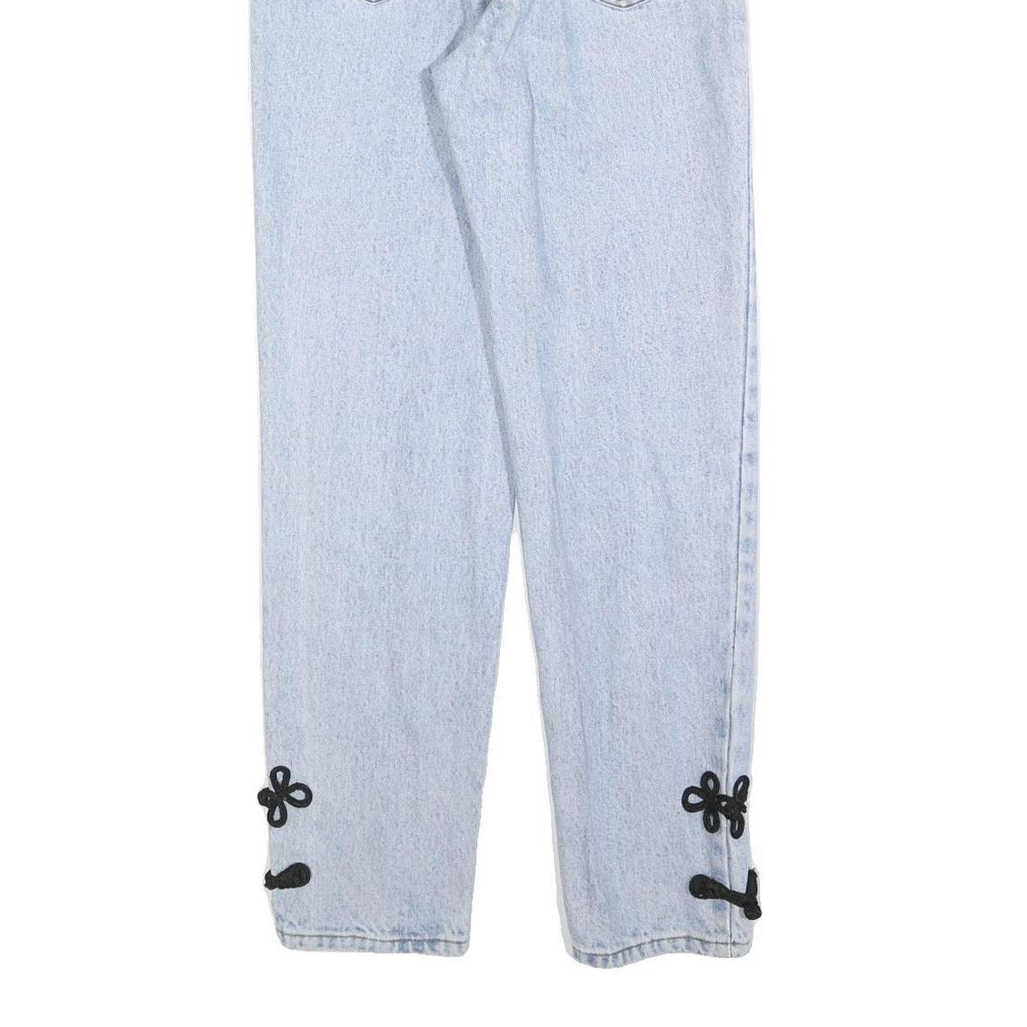 BASIC BLUES Womens Regular Fit Light Blue Denim Jeans W26 L30 Embroidered Detail
