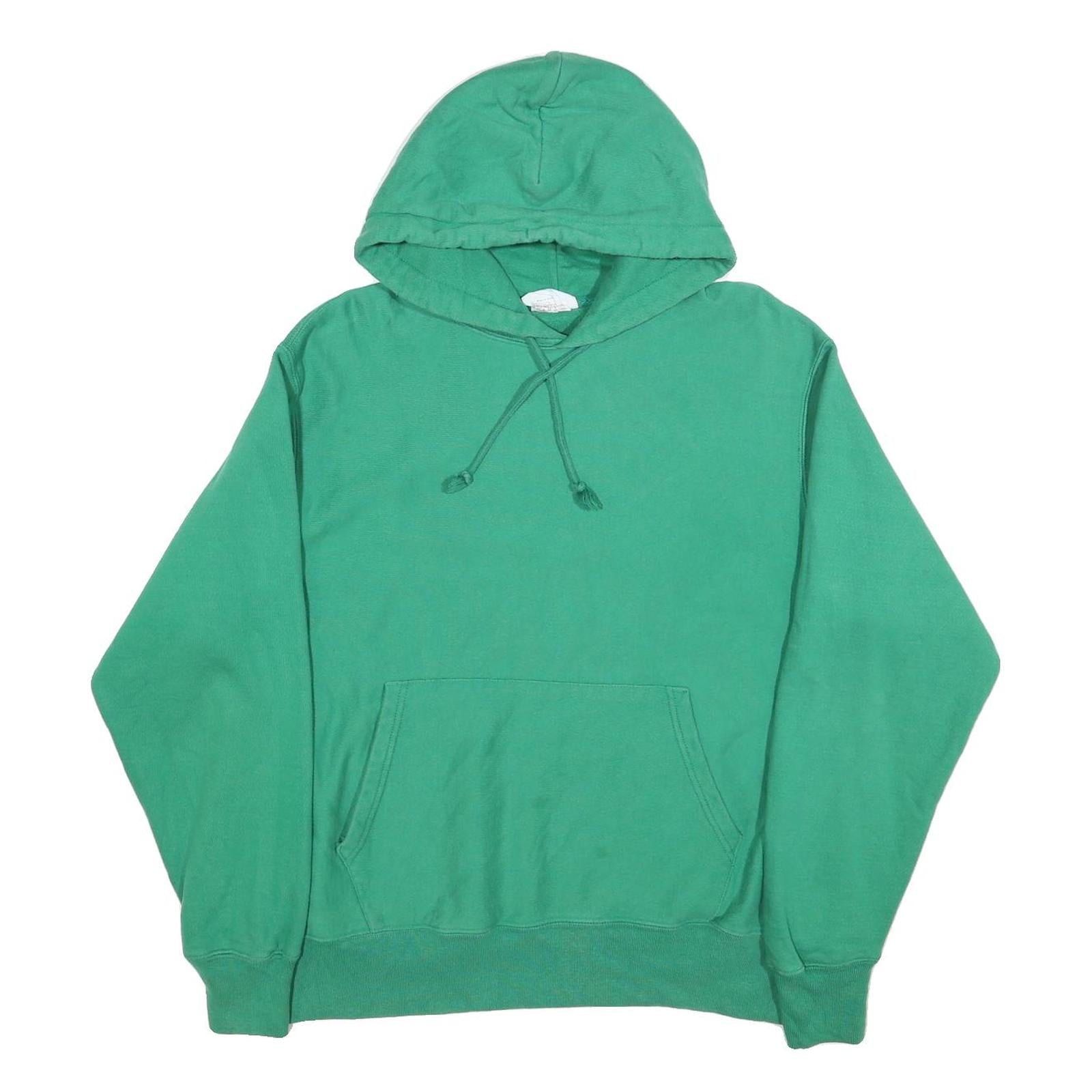 CHAMPION REVERSE WEAVE Mens Green Pullover Hoodie L Cotton Blend Casual