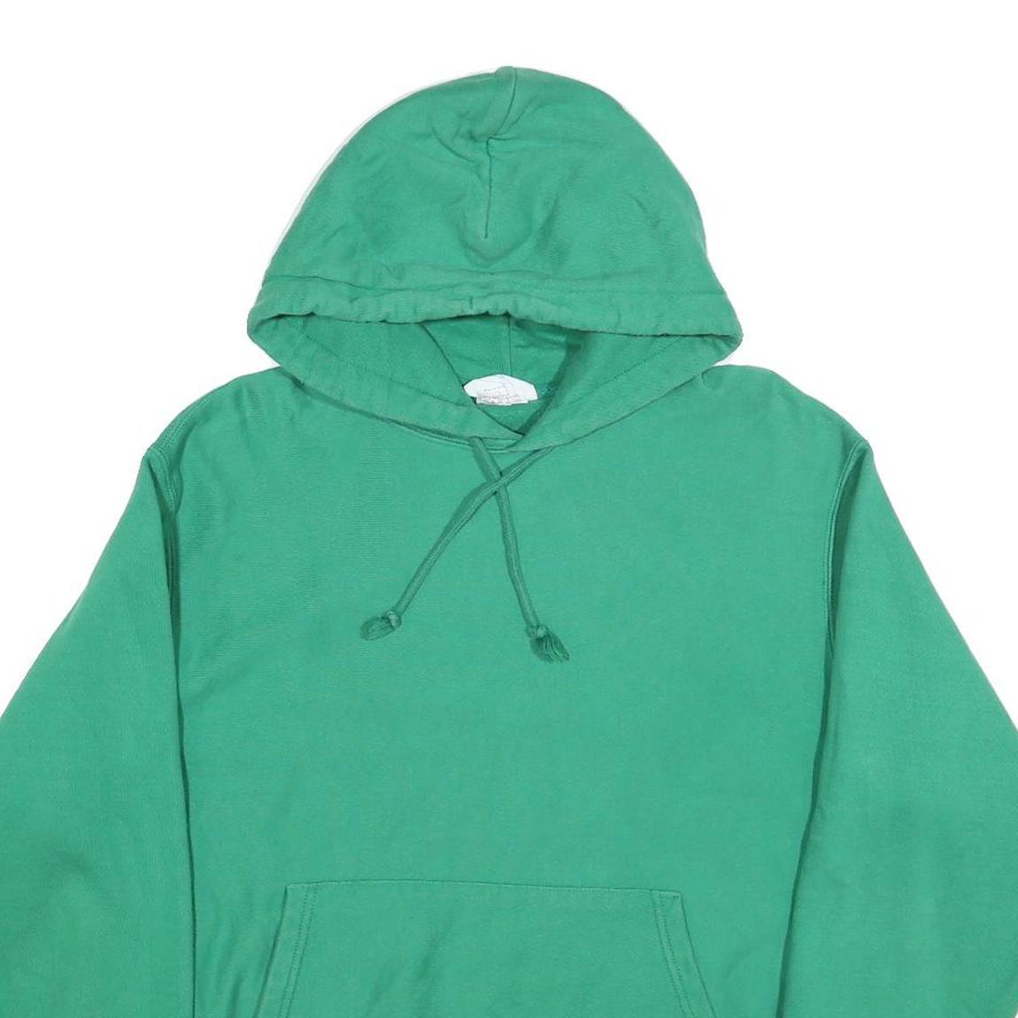 CHAMPION REVERSE WEAVE Mens Green Pullover Hoodie L Cotton Blend Casual