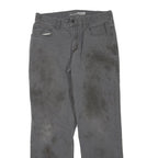 CARHARTT Mens Grey Regular Fit Straight Cotton Blend W32 L28 Workwear Zip Jeans