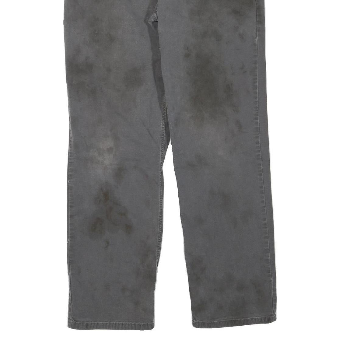 CARHARTT Mens Grey Regular Fit Straight Cotton Blend W32 L28 Workwear Zip Jeans