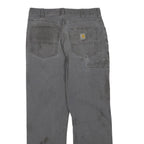 CARHARTT Mens Grey Regular Fit Straight Cotton Blend W32 L28 Workwear Zip Jeans