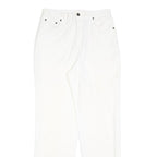 Womens White Regular Fit Straight Leg Denim Cotton Blend Jeans W30 L32 Classic