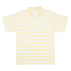 Mens Polo Shirt Yellow Striped S