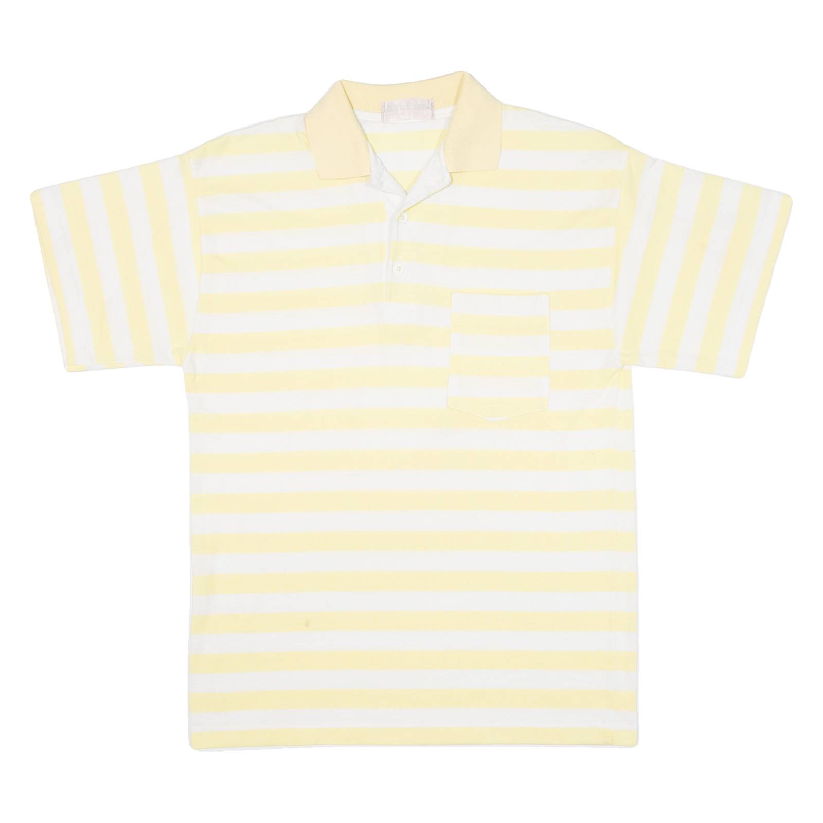Mens Polo Shirt Yellow Striped S