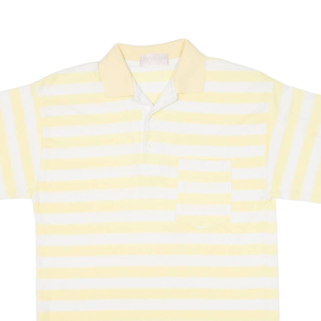Mens Polo Shirt Yellow Striped S