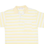Mens Polo Shirt Yellow Striped S