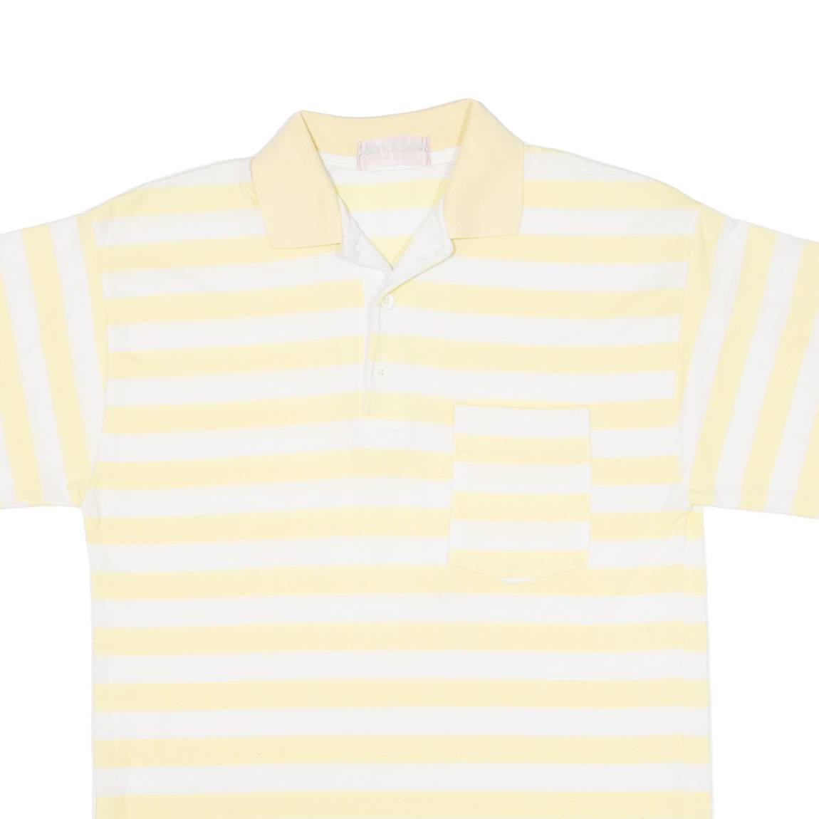 Mens Polo Shirt Yellow Striped S