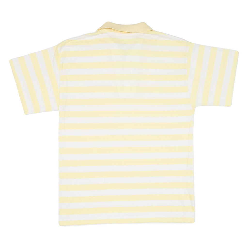 Mens Polo Shirt Yellow Striped S