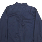 TOMMY HILFIGER Mens Navy Blue Shirt L Classic Button-Down Cotton Long Sleeve
