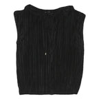 RIVER ISLAND Womens Black Sleeveless Round Neck Plain Top UK 12 Polyester Blend