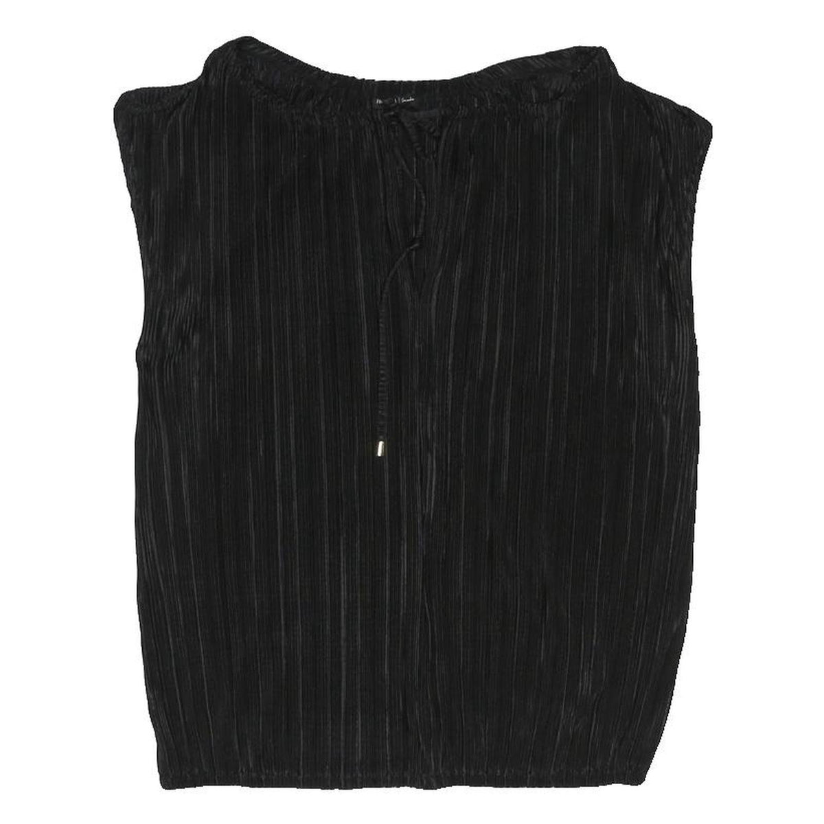 RIVER ISLAND Womens Black Sleeveless Round Neck Plain Top UK 12 Polyester Blend