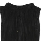 RIVER ISLAND Womens Black Sleeveless Round Neck Plain Top UK 12 Polyester Blend