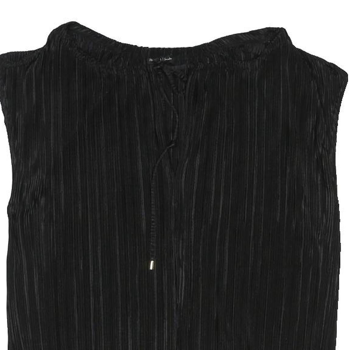 RIVER ISLAND Womens Black Sleeveless Round Neck Plain Top UK 12 Polyester Blend