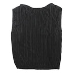RIVER ISLAND Womens Black Sleeveless Round Neck Plain Top UK 12 Polyester Blend