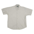HILLS & ARCHER Mens Beige Cotton Shirt M Short Sleeve Casual Classic